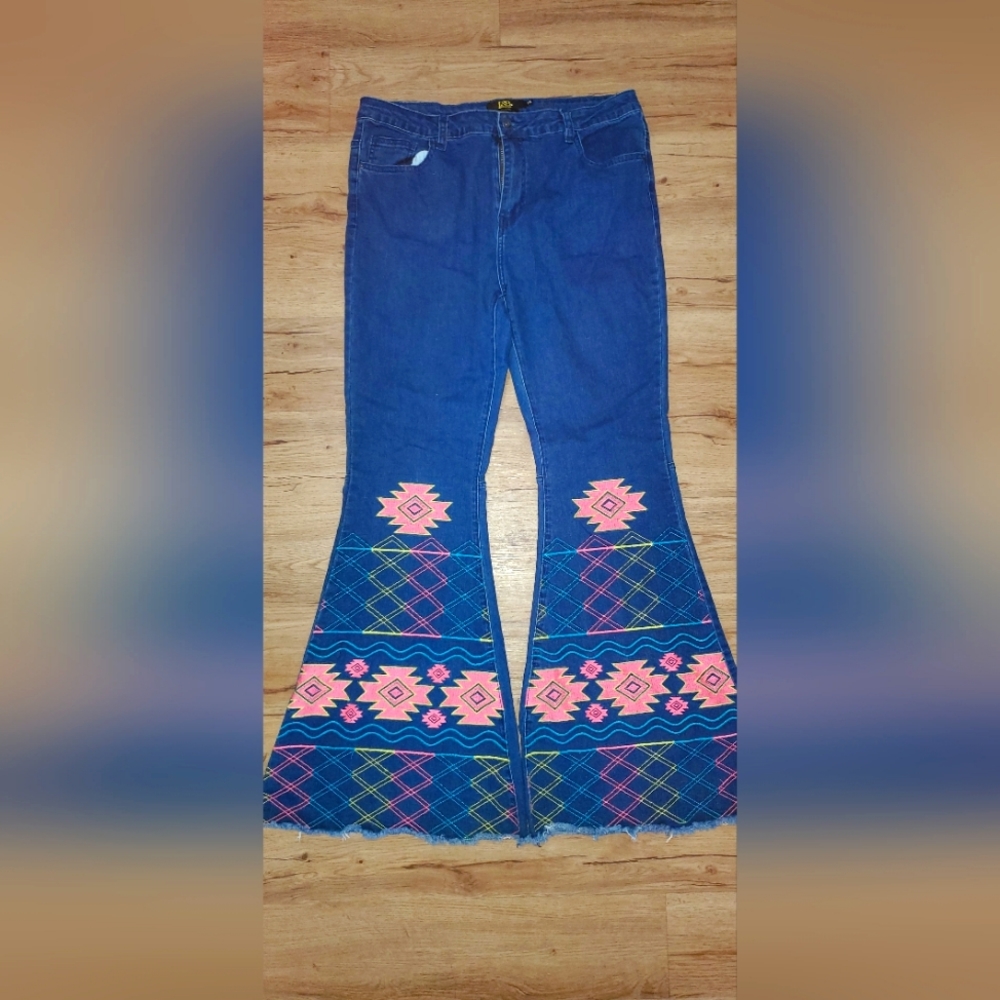 Womens aztec bellbottoms